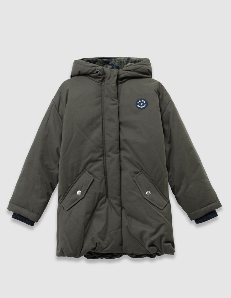 Parka caqui forrada leopardo-corazones niña-1