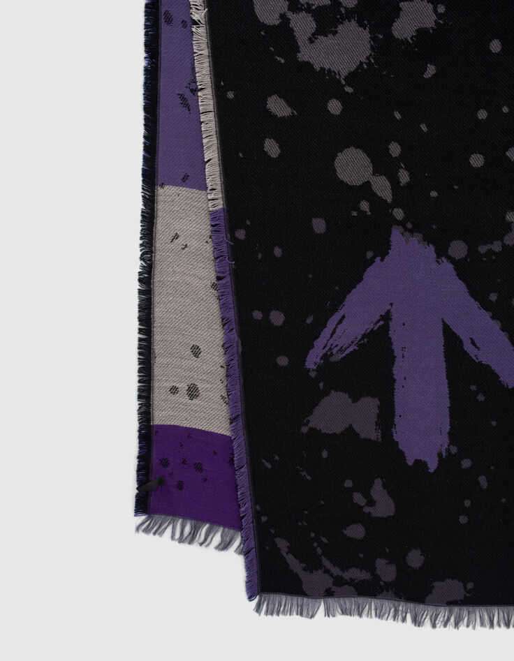 Schwarzer Doubleface-Damenjacquardschal im Rocker-Stil-3