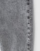 Women’s grey studded mid-high waist 7/8 slim jeans-3