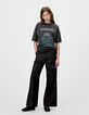 Rechte zwarte gecoate jeans meisjes-1