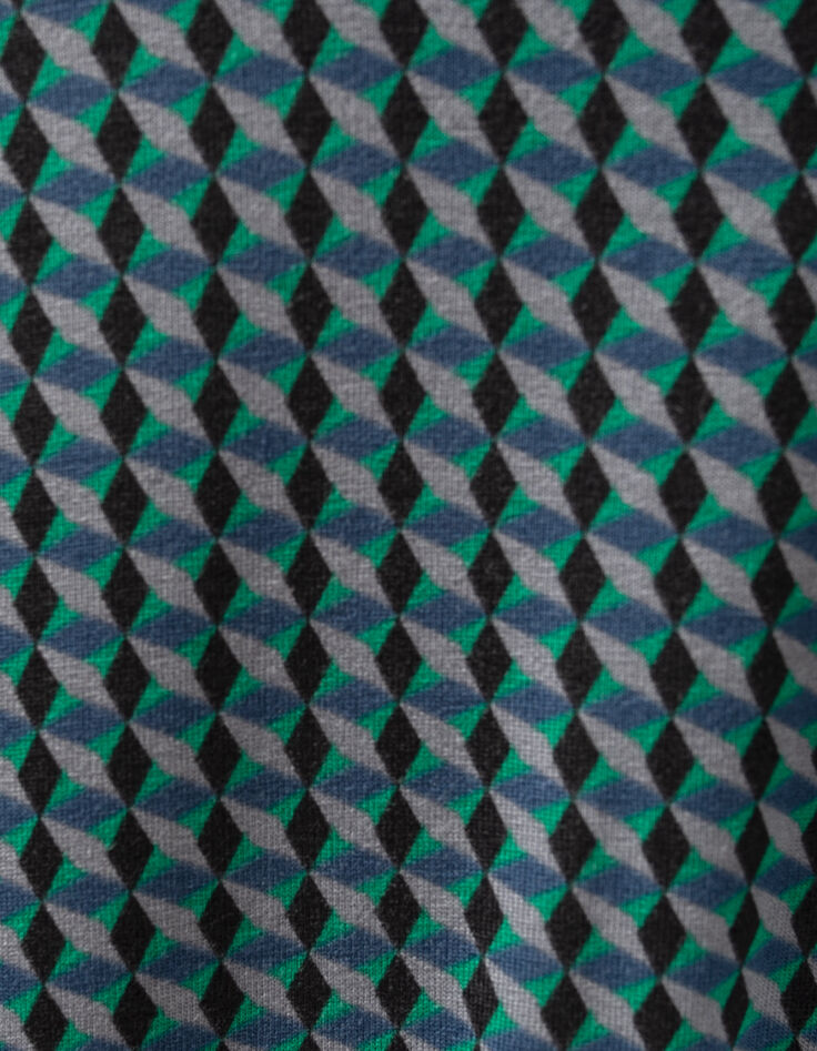 Robe bleue à imprimé optique Femme-4