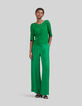 Blouse verte dentelle macramé Femme-1