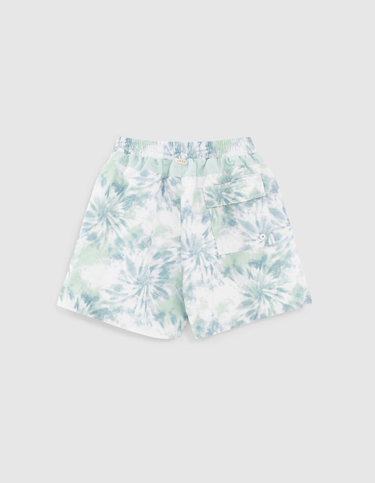 Mintgr&uuml;ne Jungenbadeshorts mit Tie-Dye-Effekt-3