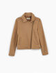 Cardigan sienne molleton foiled esprit motard fille-2