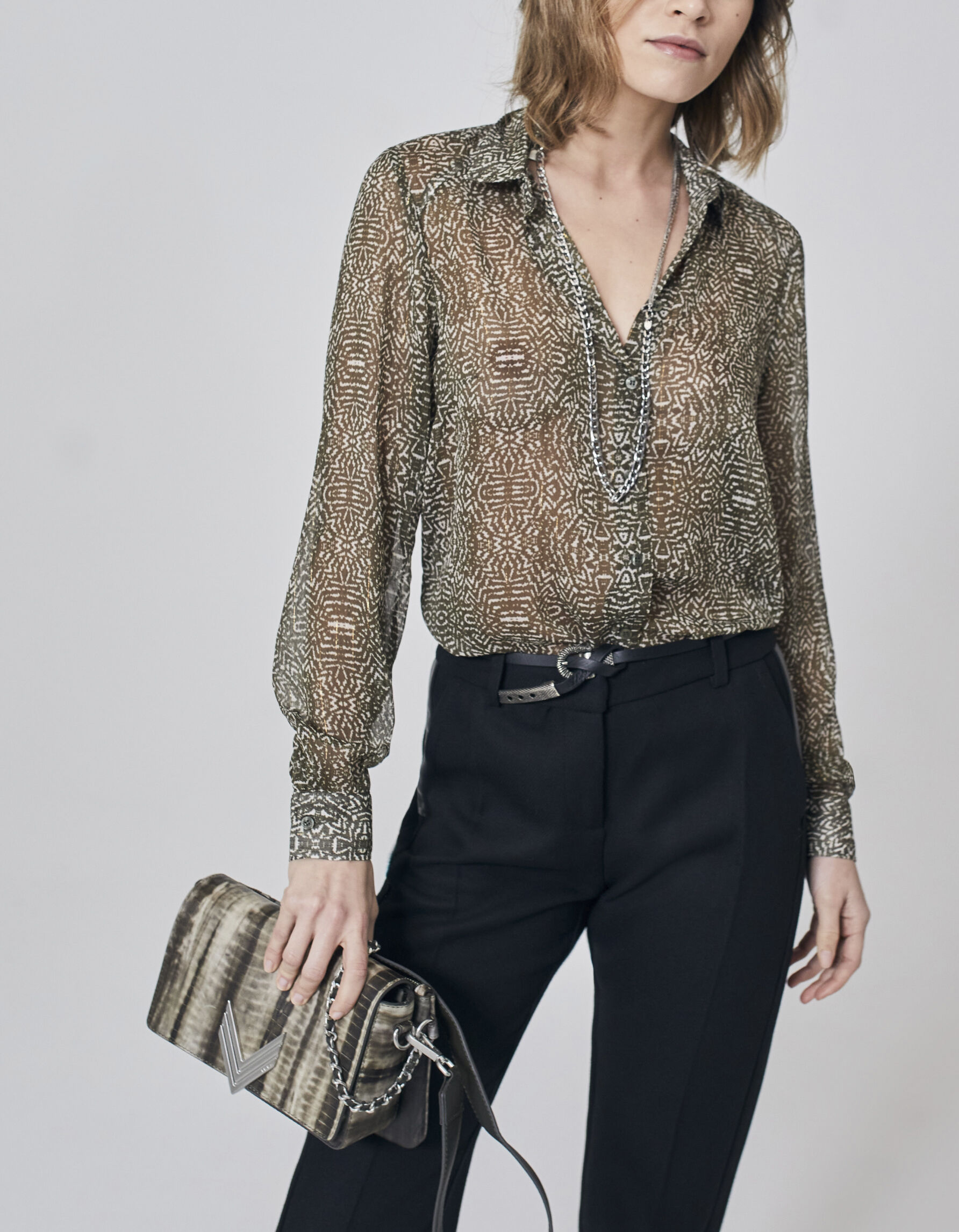 Chemise métallisée femme 2025