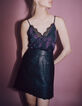 Women’s black dandy flower print lingerie-style top-1