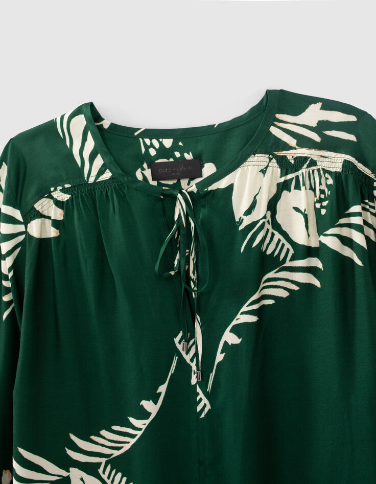Pure Edition-Blouse verte imprimé Jungle Vibe Femme-2