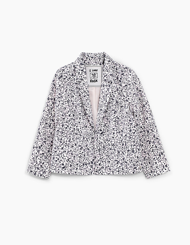 Girls’ off-white tachist print jacket-1