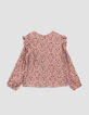 Girls&rsquo; rosewood blurry floral print blouse-3