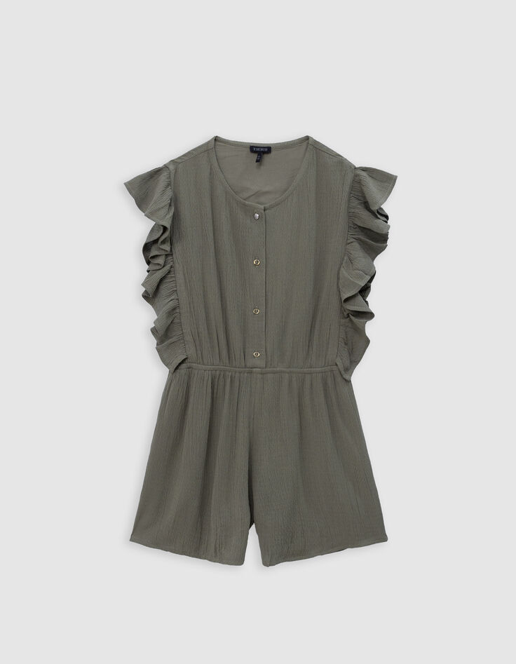 Khaki Mädchen-Jacquard-Jumpsuit-2