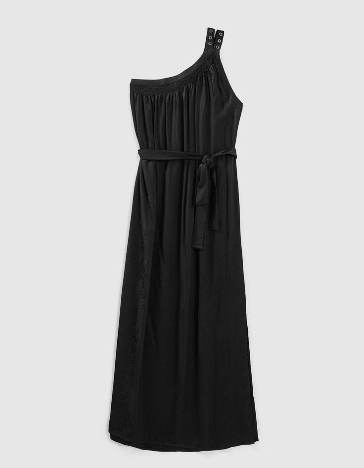 Pure Edition-Robe longue noire asymétrique Femme-6