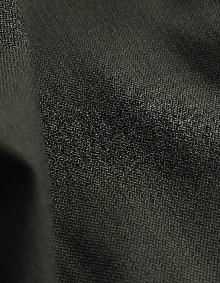 Women’s khaki micro-herringbone suit trousers-7