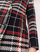 Manteau à carreaux en coton double boutonnage femme-3
