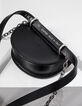 Ceinture fine en cuir noir fantaisie pochette femme-5