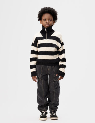 Jean jogger loose noir garçon - IKKS