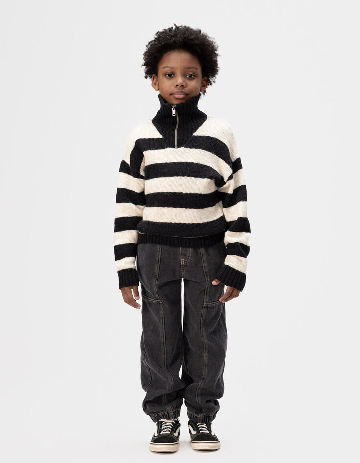 Jean jogger loose noir garçon-1
