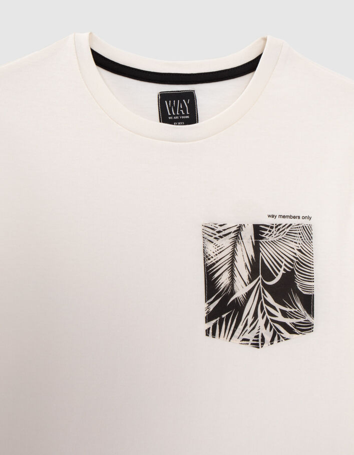 Cremeweißes Jungen-T-Shirt mit Palmenprint - IKKS
