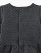 Baby girls’ grey marl embroidered damask dress-4