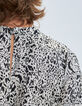 Blouse blanc cassé imprimé animalier Femme-5