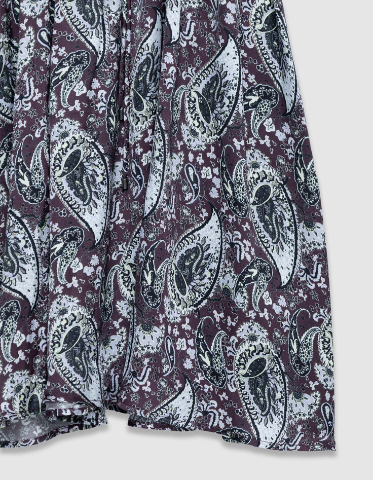 Women's burgundy paisley dress-4