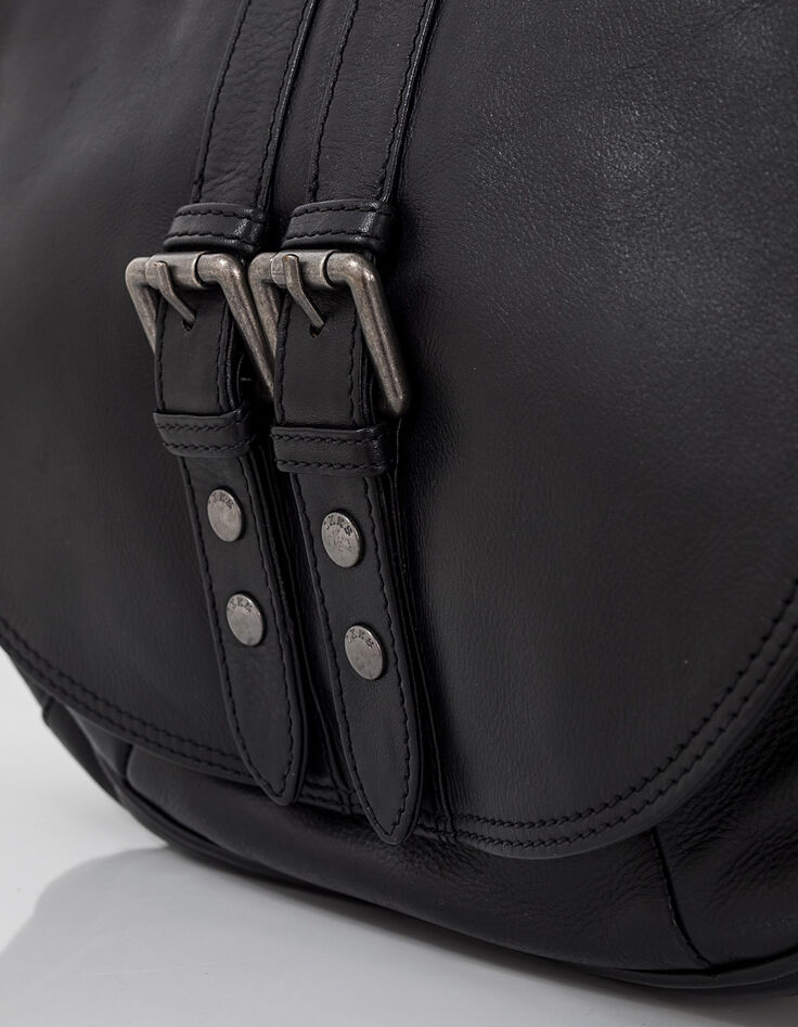Bolso bandolera The Waiter cuero hebillas metal-4