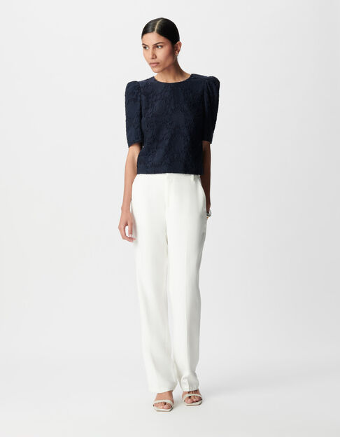 Pantalon de tailleur flare blanc Femme - IKKS