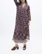 Lange jurk bohemian print dames-1