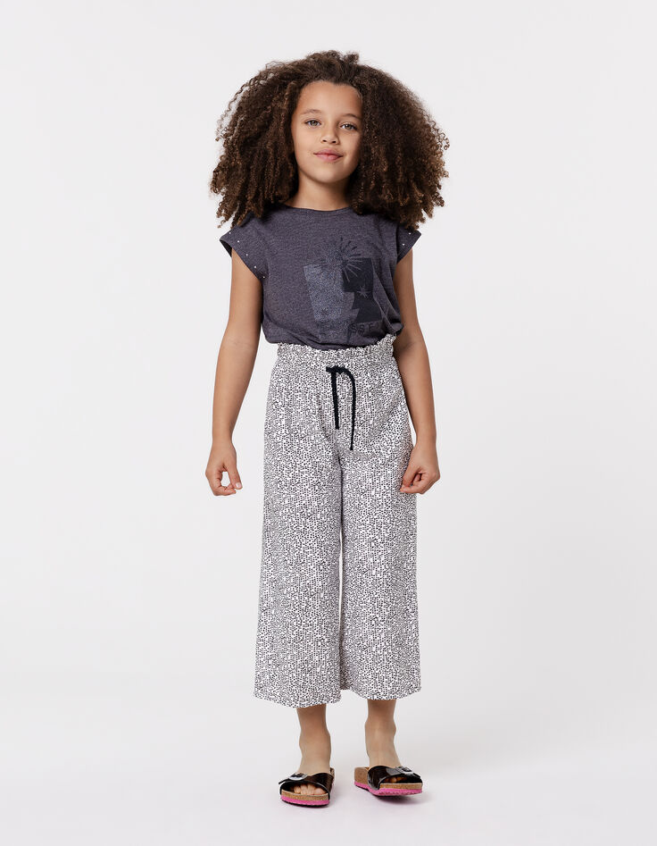 Pantalón blanco diseño gráfico niña-1