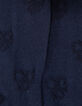 Marineblaue Mädchenstrumpfhose aus Strick Schleifen-5