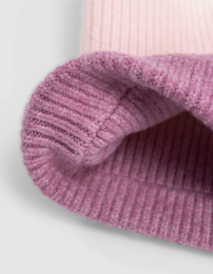 Girl's pink deep dye knit snood-5