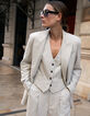 Women's grey lurex stripe suit jacket-1