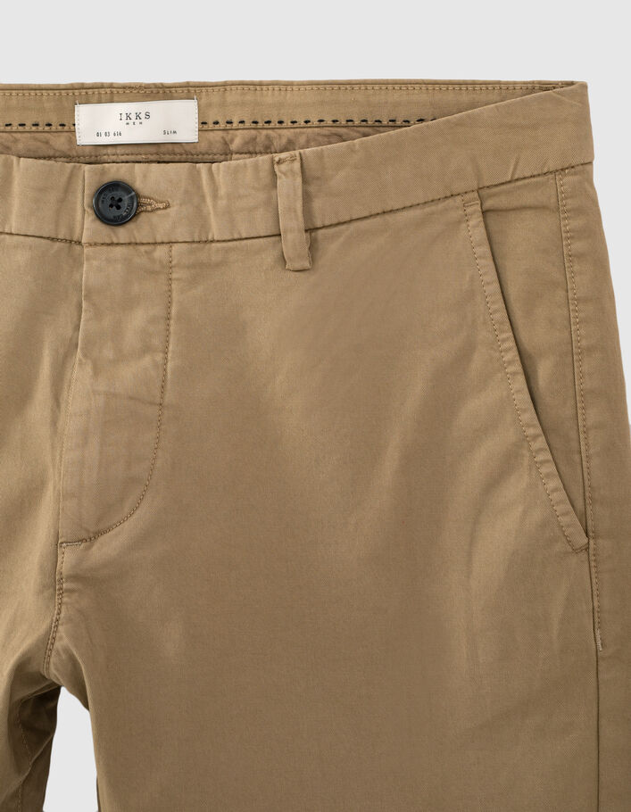 Beige Slim-Herrenchinohose-5