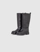Botas altas piel negras suela dentada mujer-2