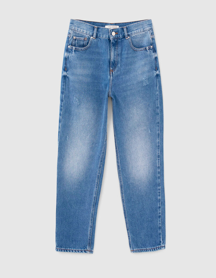 Blaue Boyfriend-Damenjeans im Crop-Fit Waterless-6
