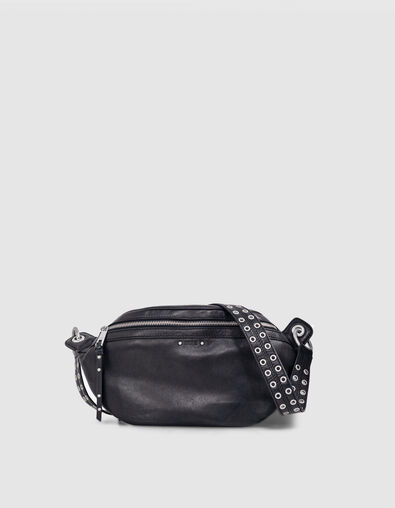 Sac banane 1440 noir cuir matelassé Femme - IKKS