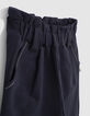 Marineblaue Jogginghose mit Halstuchgürtel für Babymädchen-5