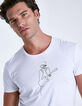 Tee-shirt blanc dessin squelette Homme-5