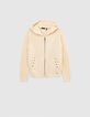 Girls’ ecru studded hooded cardigan-2