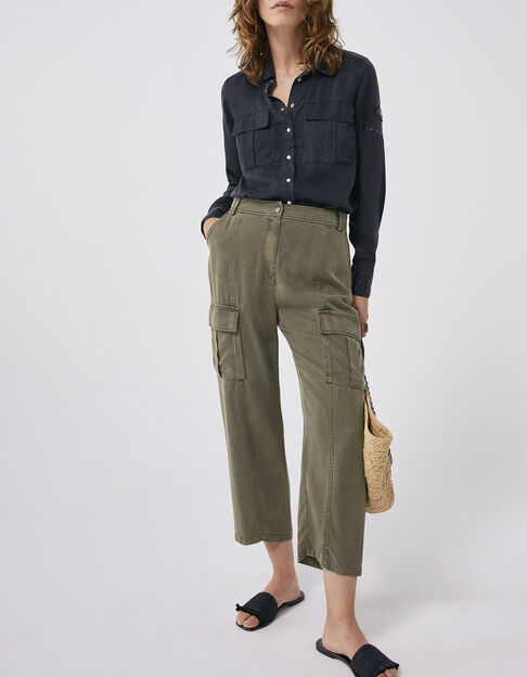 Women’s khaki Lenzing™ Lycocell™ cargo trousers