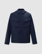 Marineblauwe parka WATERPROOF nylon Heren-6