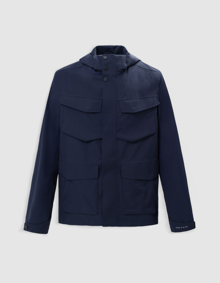 Marineblauwe parka WATERPROOF nylon Heren-6