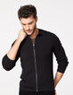 Zwart tricot herenvest met rits-2