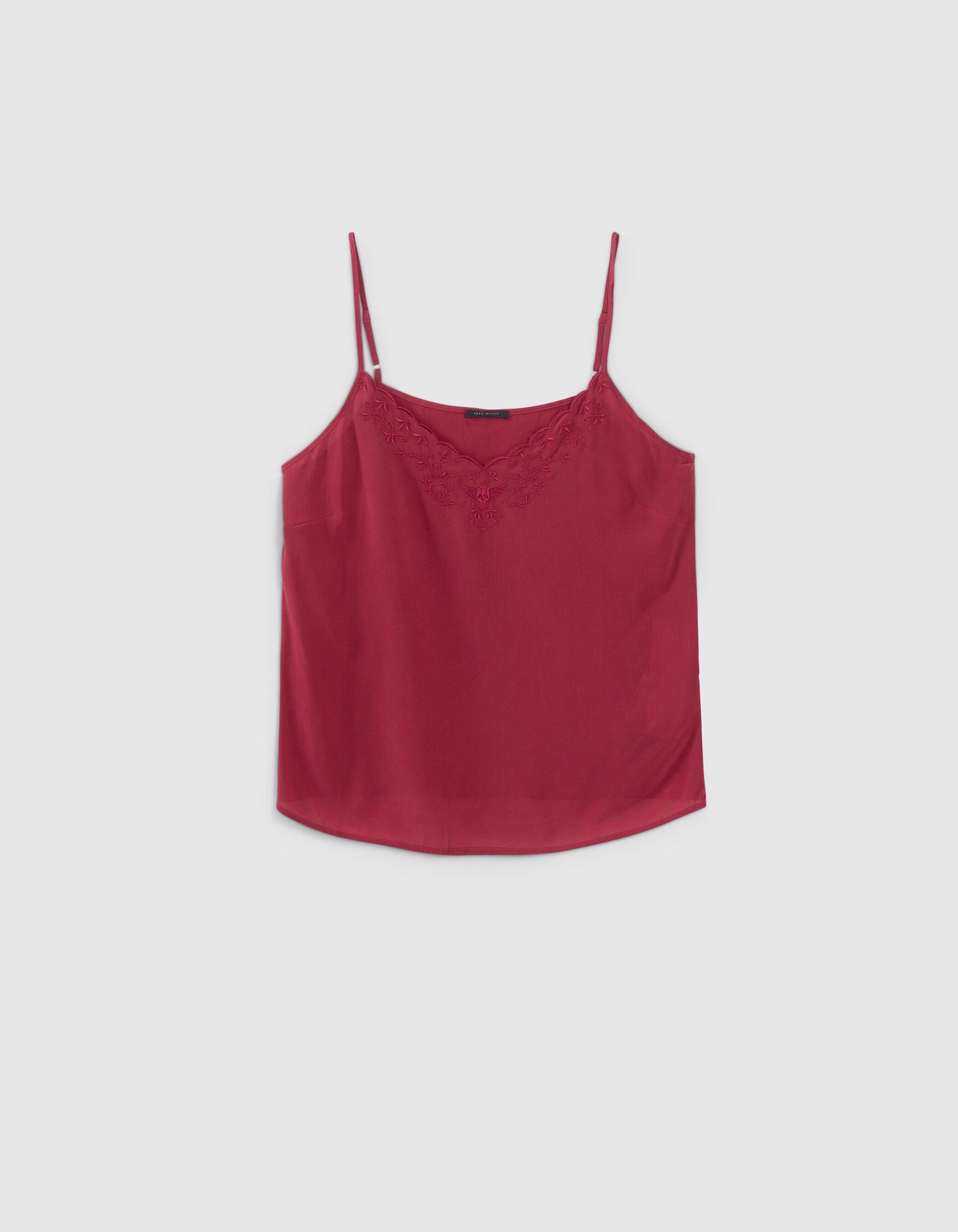 Top camelia esprit lingerie soie brod e Femme