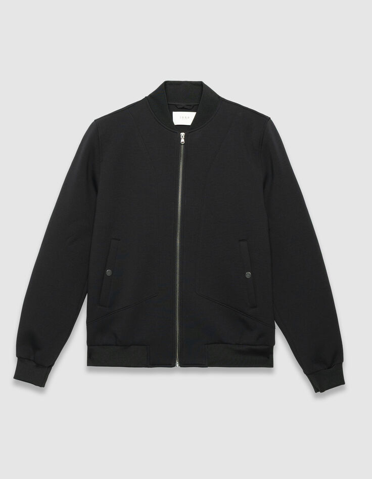 Cardigan zippé noir molleton technique Homme-6