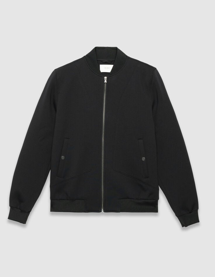Cardigan zippé noir molleton technique Homme-6 Cardigan zippé noir molleton technique Homme-6
