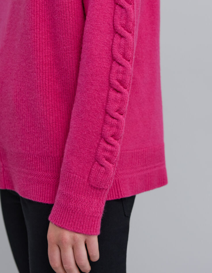 Roze gebreide damestrui knoopjes juwelen op de schouder-4 Roze gebreide damestrui knoopjes juwelen op de schouder-4