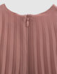 Medium pink pleated dress for girls-5