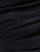 Robe longue noire effet froiss&eacute; avec dentelle Femme-6