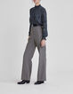 Pantalon de costume flare gris à rayures tennis Femme-1
