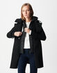 Zwarte trenchcoat voor Dames met afneembare nylon capuchon-6